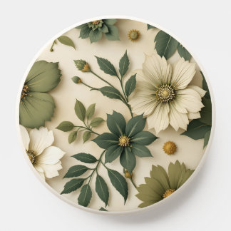 Pop socket green flowers pattern