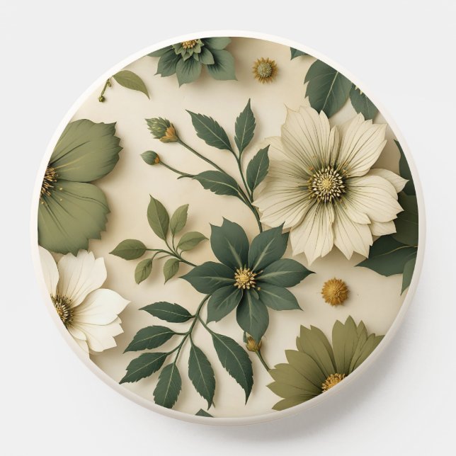 Pop socket green flowers pattern  (Popsocket)