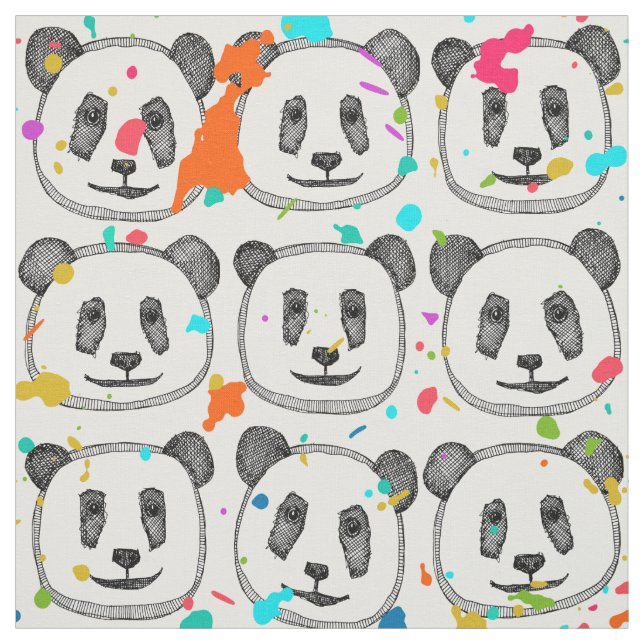 pop splatter panda cookies fabric (Swatch)