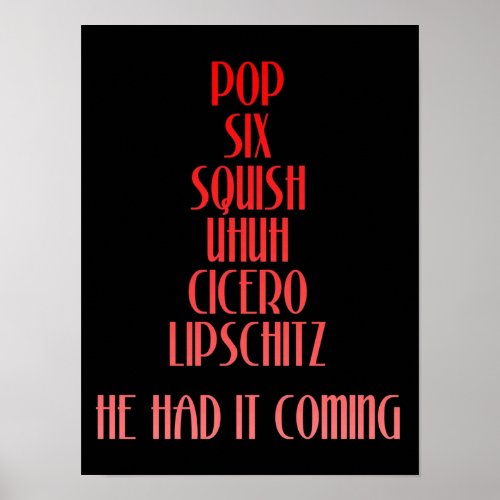 Pop Squish Six Squish Cicero Lipschitz  Chicago Mo Poster