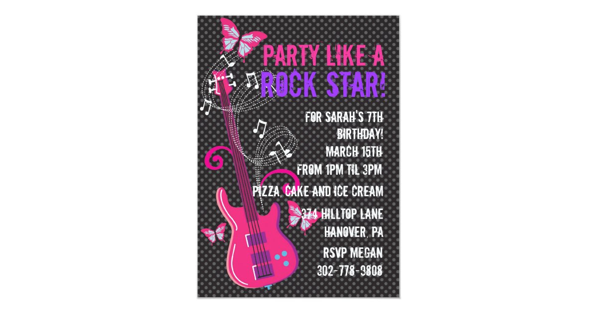 Pop Star Invitations 6