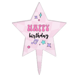 Pop Star Birthday Party Star Cake Topper Pick
