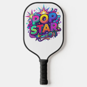 Pop Star Funny Popcorn Pun Graphic T-Shirt Pickleball Paddle