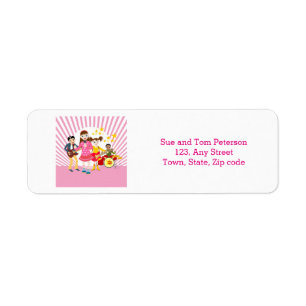 Pop star girl birthday party label