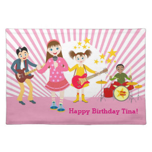 Pop star girl birthday party placemat