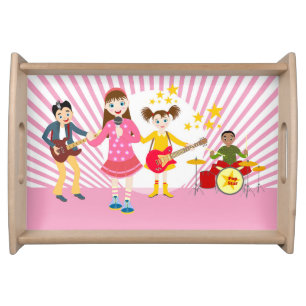 Pop star girl birthday party serving tray