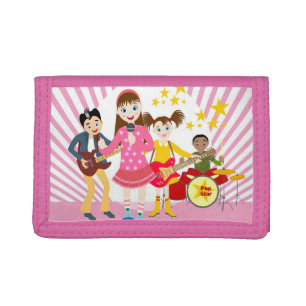 Pop star girl birthday party tri-fold wallet