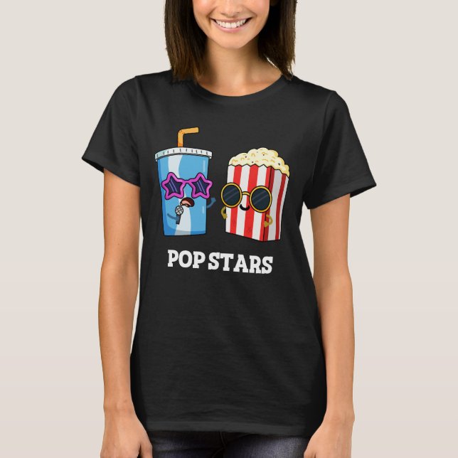 Pop Stars Funny Snack Pun Dark BG T-Shirt (Front)