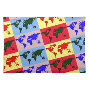 pop style world map placemat
