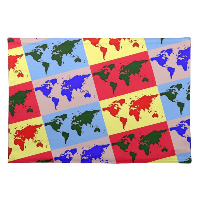 pop style world map placemat (Front)