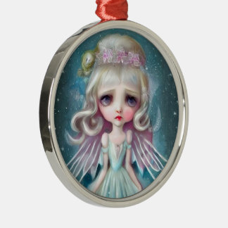Pop Surrealism Blond Girl Metal Ornament