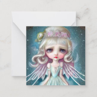 Pop Surrealism Blond Girl Note Card