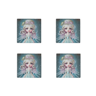 Pop Surrealism Blond Girl Stone Magnet