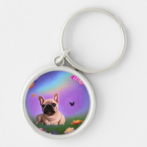 Pop Surrealism Butterflies Puppy Keychain