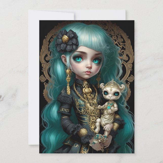 Pop Surrealism, Gothic Girl, Low Brow Invitation (Front)