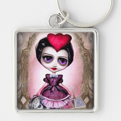 Pop Surrealism Heart Hat Doll Keychain