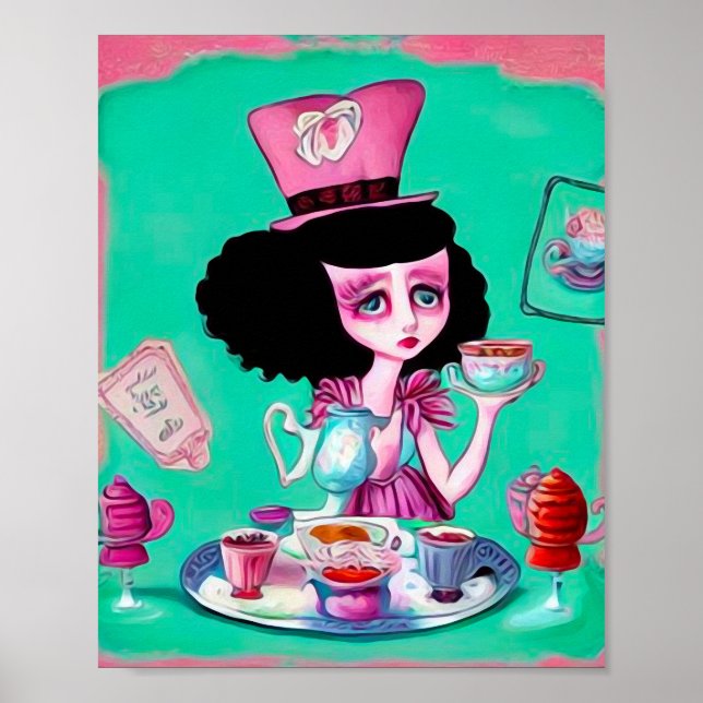 Pop Surrealism Mad Hatter Girl Poster (Front)