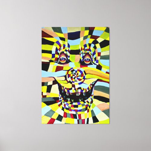 Pop Surrealism Watercolor Contemporary Clown Joker Canvas Print