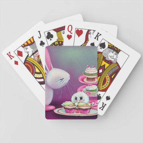 Pop Surrealism White Rabbit  Cupcakes Poker Cards