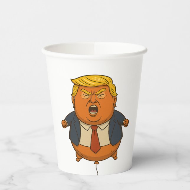 "Pop the Anger – Deflating President Balloon!" Paper Cups (Left)