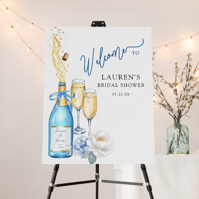 Pop the Bubbly Bridal Shower Welcome Sign (In Situ (Stand))