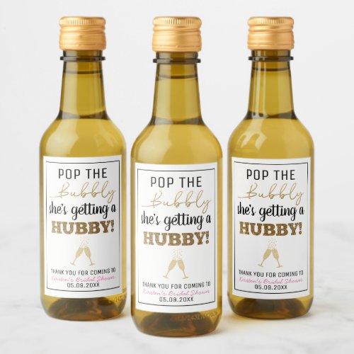 Pop the Bubbly Brunch Bridal Shower Wine Label