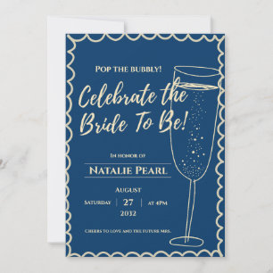Pop the Bubbly Champagne Theme Bridal Shower  Invitation