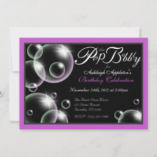 "Pop the Bubbly" Classy Birthday Invitations