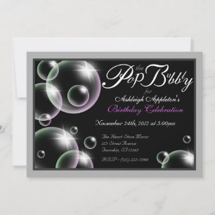 "Pop the Bubbly" Classy Birthday Invitations