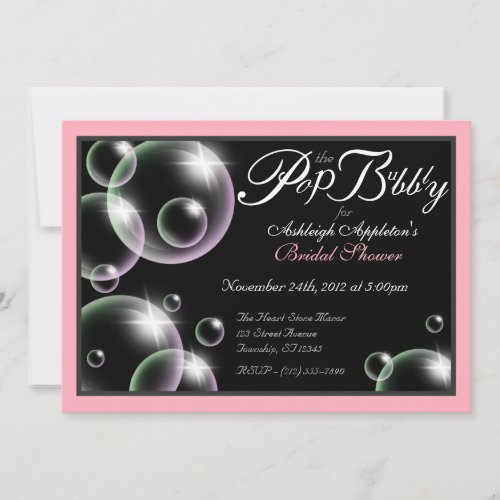 "Pop the Bubbly" Classy Bridal Shower Invitations