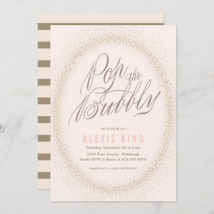 Pop The Bubbly Confetti Bridal Shower Invitation