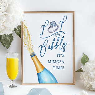 Pop the Bubbly Mimosa Bar Bridal Shower Sign