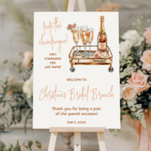 Pop the Champage! Gold & Pink Welcome Sign