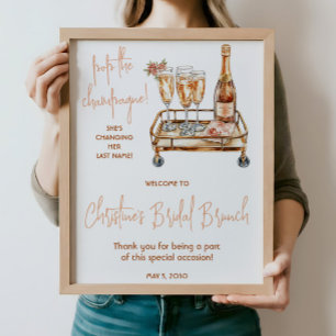 Pop the Champage! Gold & Pink Welcome Sign