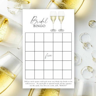 Pop the Champagne Bridal shower bingo game