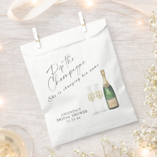 Pop the Champagne Bridal shower Favor Bag