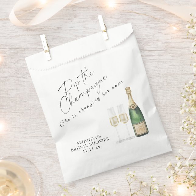Pop the Champagne Bridal shower Favor Bag (Clipped)