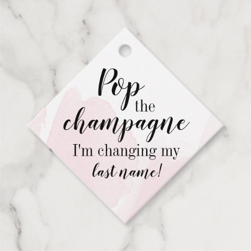 Pop the Champagne Bridal Shower Favor Tag