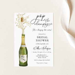 Pop the Champagne Bridal Shower Invitation