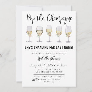 Pop The Champagne Bridal Shower Invitation