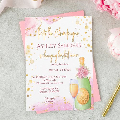 Pop the champagne bridal shower template