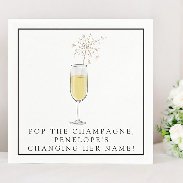 Pop the Champagne Bride Name / Bachelorette Shower Napkins (Creator Uploaded)