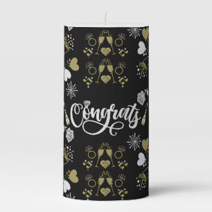 Pop The Champagne Celebration Party Pillar Candle