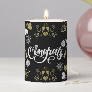 Pop The Champagne Celebration Party Pillar Candle