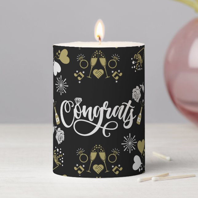 Pop The Champagne Celebration Party Pillar Candle (In Situ)