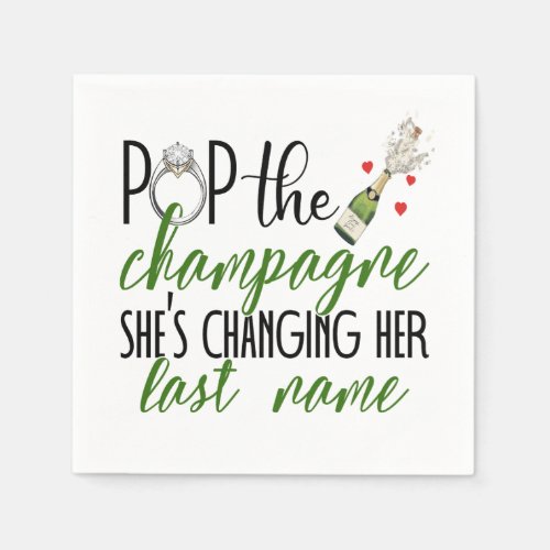 Pop the Champagne Engagement Paper Napkin