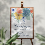 Pop The Champagne Floral Succulent Bridal Shower Poster<br><div class="desc">Pop The Champagne She Is Changing Her Last Name Floral Succulent Macaron Bridal Shower Poster features elegant watercolor flowers on a white background. Personalize by editing the text in the text boxes provided. Designed for you by ©Evco Studio www.zazzle.com/store/evcostudio</div>