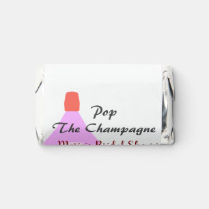 Pop the Champagne pink bridal shower add name date Hershey's Miniatures