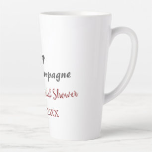 Pop the Champagne pink bridal shower add name date Latte Mug