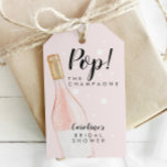 Pop! The Champagne Pink Bridal Shower Favor Tag<br><div class="desc">Pop! The Champagne Pink Bridal Shower Favor Tag</div>